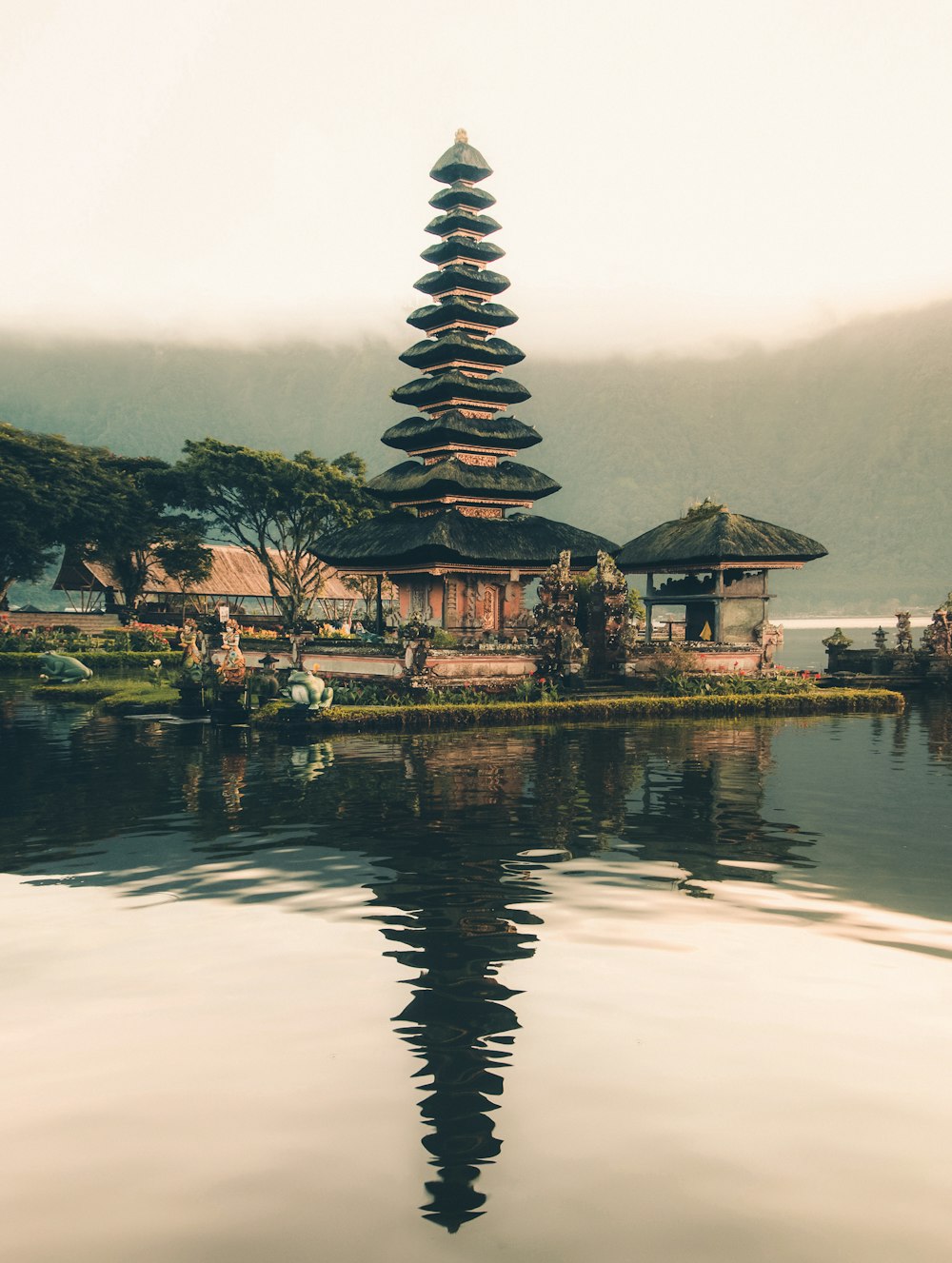 Bali temple and rice fields where we rescue